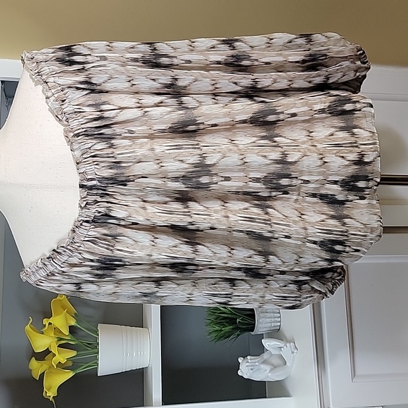 INC Blouse Beige Black Sheer - Picture 5 of 7